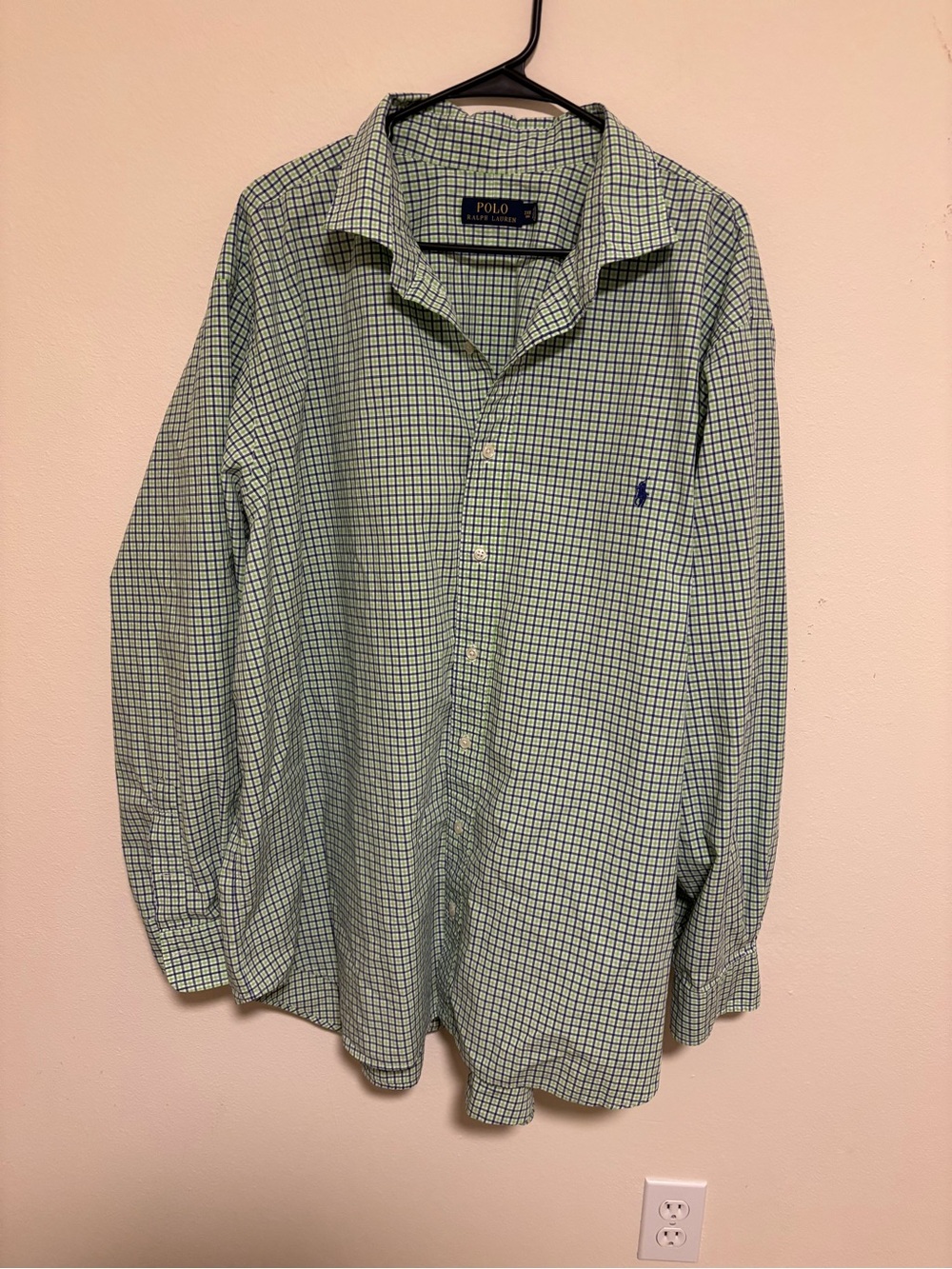 Polo by Ralph Lauren Green Blue and White Gingham Button-Down Shirt